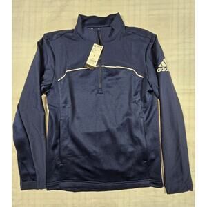 Adidas Golf Mens Pullover Go-To Quarter Zip Lightweight Sweatshirt Blue S NWT